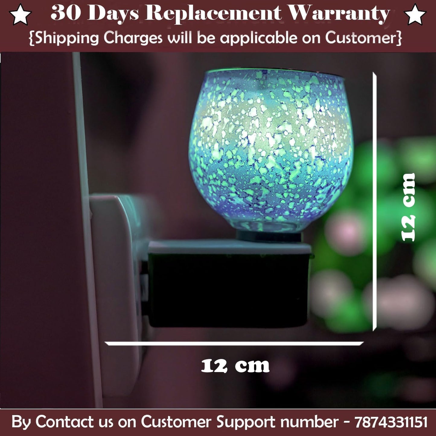 SIGNAMIO Ceramic Multi Color 2 in 1 Electric Kapoor Dani Burner: Essential Home Fragrance Product&Room Freshener Diffuser with Night Lamp for Pooja Rooms,Aroma,Oil&Camphor Diffuser Capabilities-DN-Sky