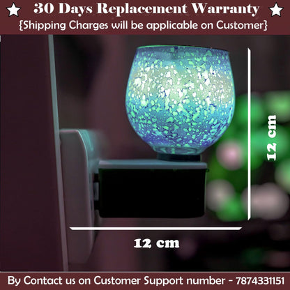 SIGNAMIO Ceramic Multi Color 2 in 1 Electric Kapoor Dani Burner: Essential Home Fragrance Product&Room Freshener Diffuser with Night Lamp for Pooja Rooms,Aroma,Oil&Camphor Diffuser Capabilities-DN-Sky