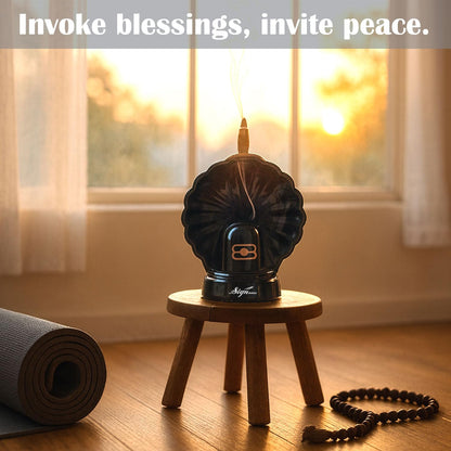Signamio Aromatic Essence of Ceramic Shivling Shiva Backflow dhoop Smoke Fountain Incense Burner Holder with 30 Cones - Incense Holder for Meditation and Home Decor