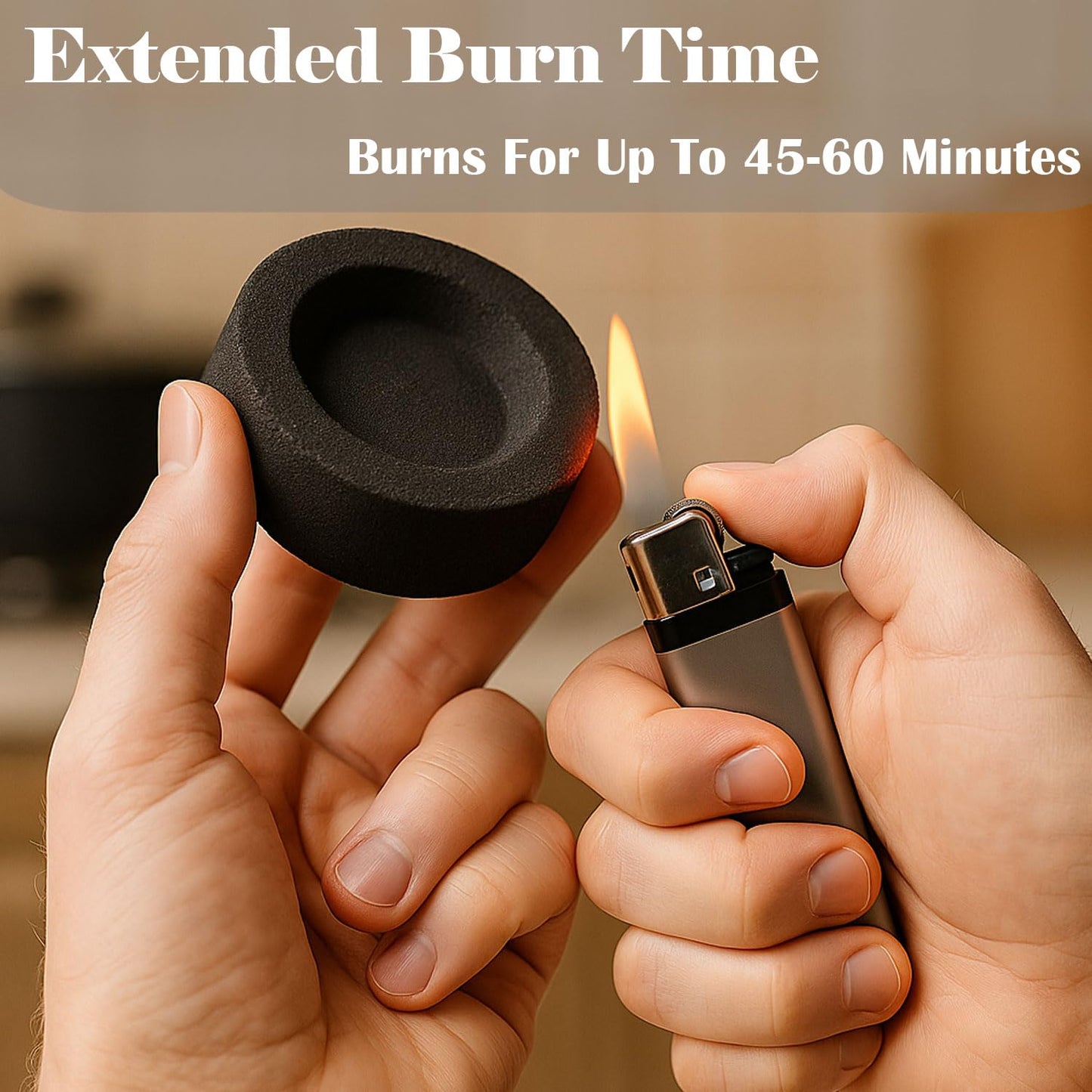 SIGNAMIO Quick Light Charcoal Tablets – for Incense & Bakhoor | Long Lasting – Burn Time Up to 45 Minutes - Pack of 10 Roll (100 DISC) DN-1