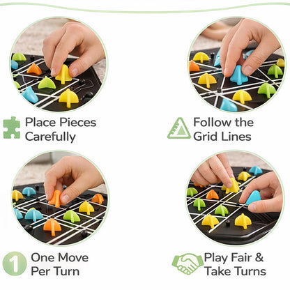 SIGNAMIO Puzzle Geometry Memory Chess Triangle Strategy Board Games for 6 to 10+ Years for Families and Games for Adults at Home Kids and Teens