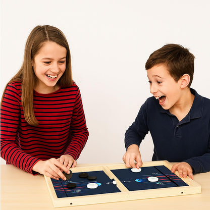 Signamio 3 in 1 String Hockey Board Game - Sling Puck Board Game, Slingo Board Game with Chess and Ludo Features - Classic Play for Family and Friends