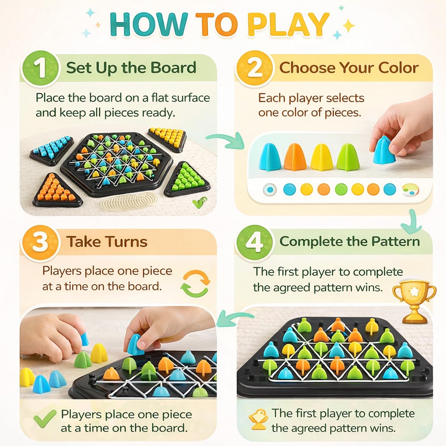 SIGNAMIO Puzzle Geometry Memory Chess Triangle Strategy Board Games for 6 to 10+ Years for Families and Games for Adults at Home Kids and Teens