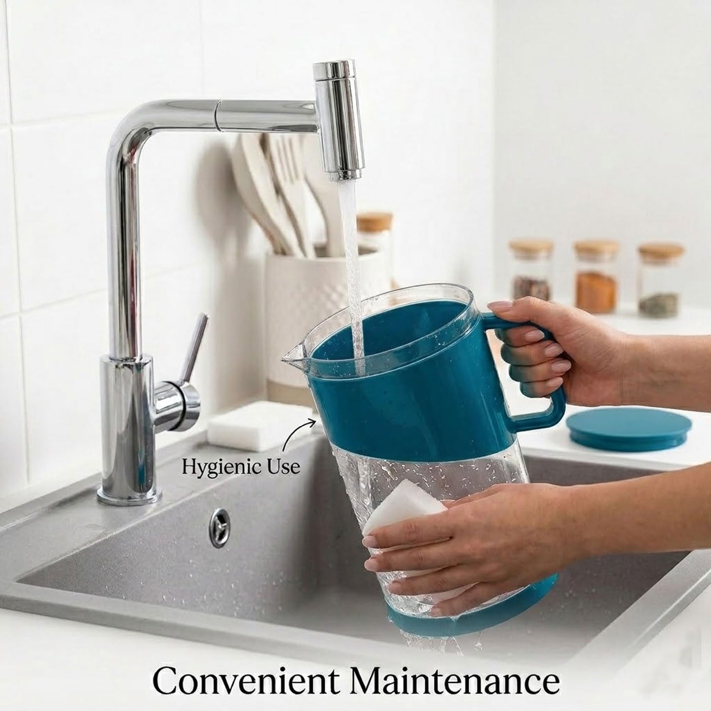Signamio 1800 ML Water Jug - Elegant Jug for Water and Juice Serving, Ideal Water Jugs for Dining Table - 1800 ML Capacity, Durable and Stylish Design for Home and Office Use-Green