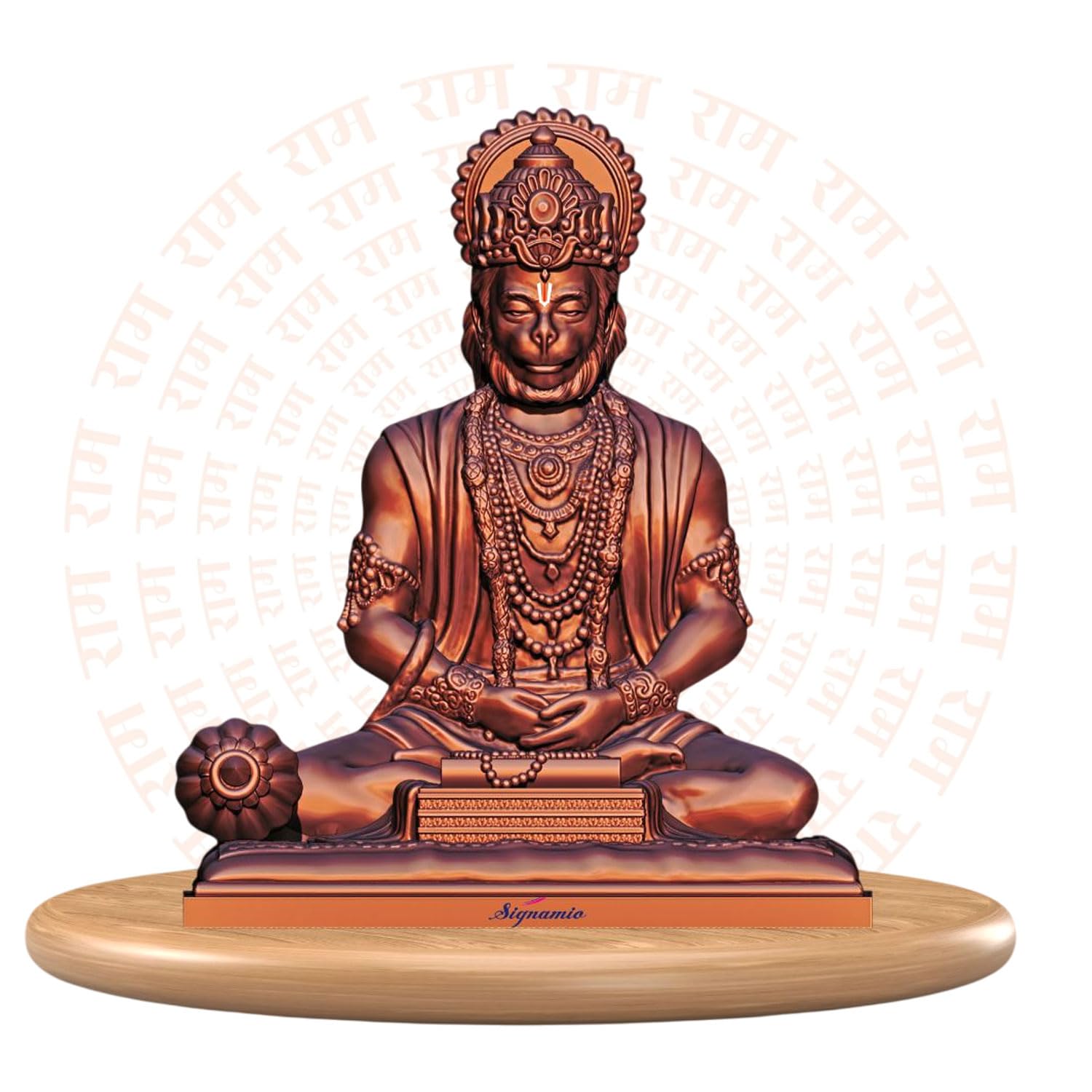 SIGNAMIO® Silver Hanuman Ji Idol Statue for Car Dashboard - Divine Bajrangbali Murti, Perfect Hindu God Gift Item and Home Puja Decoration Ideal Hanuman Murti as Car Dashboard Accessory