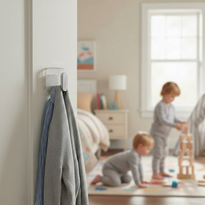 Self Adhesive Wall Hooks Silver 8 pcs -