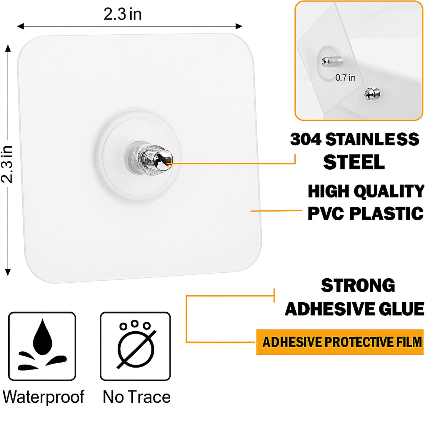 Self Adhesive Screw Wall Hooks 1 pcs -