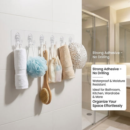 Self Adhesive 6-in-1 Wall Hooks 1 pcs -