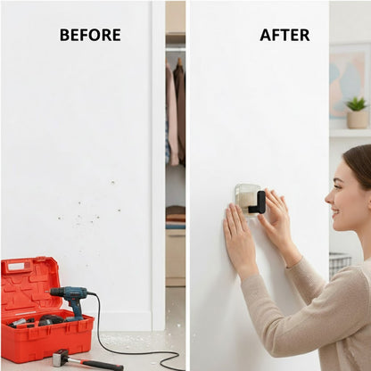 Self Adhesive Wall Hooks Black 8 pcs -