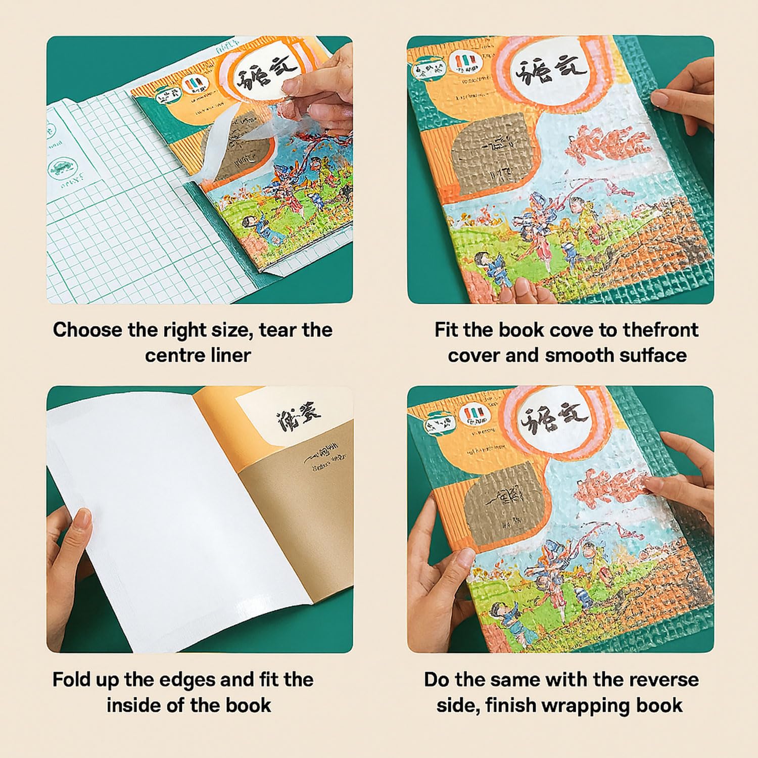 Signamio 30 Pcs Set of Self Adhesive Book Cover Transparent for Books - Easy Stick Plastic Transparent Book Cover for Protection - Durable and Clear - 3 Different Sizes -10 Pcs Each Size