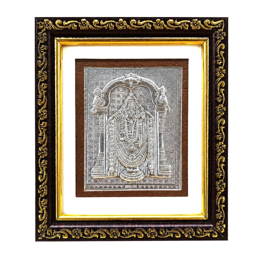 SIGNAMIO 999 Pure Silver Tirupati balaji Photo Frame - Elegant Gift for Pooja Room, Ideal Pure Silver Gift Items