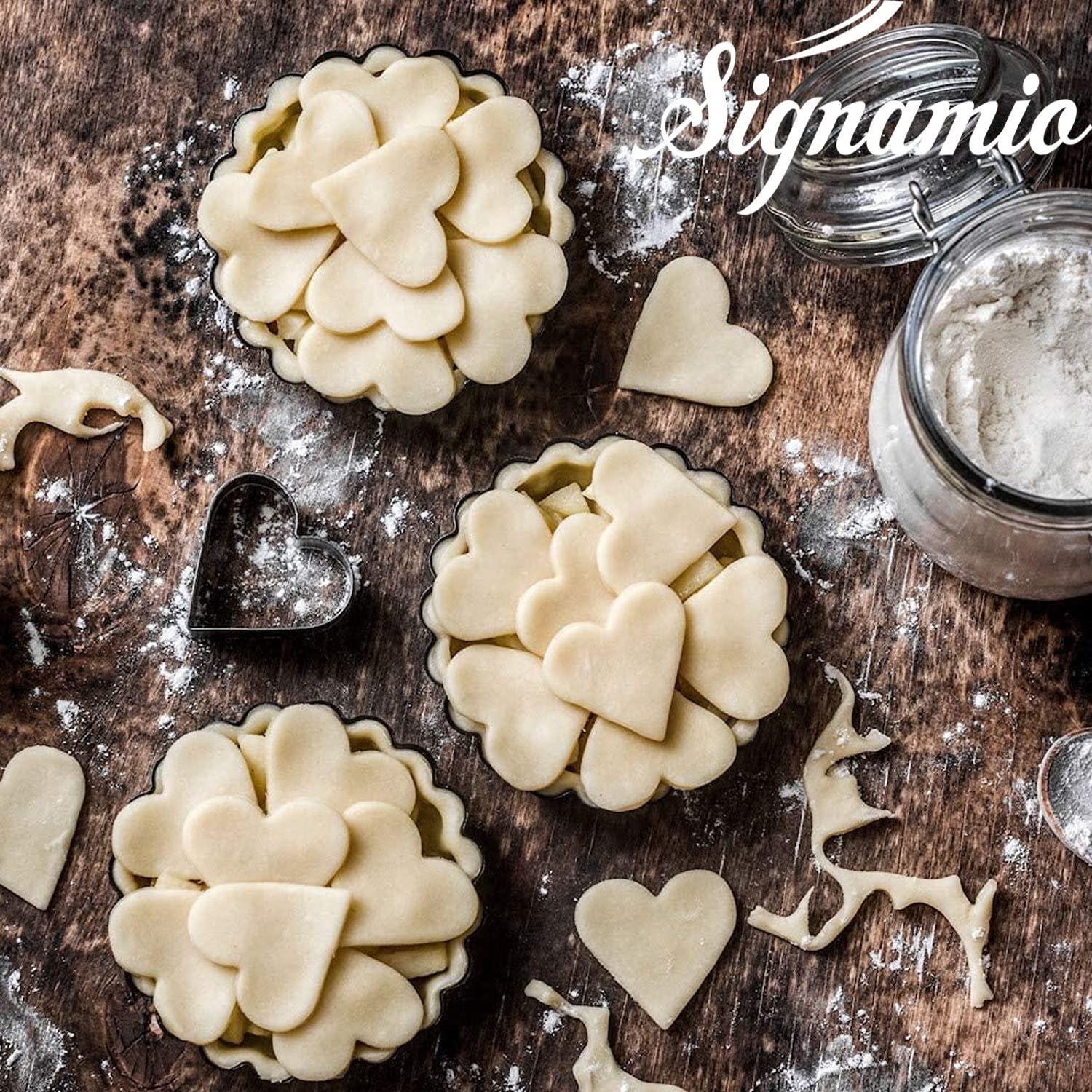 SIGNAMIO® Stainless Steel Cookie Cutter Shapes for Kids Flower, Round, Heart, Star Biscuit Metal Molds Cutters for Kitchen,Baking,Cutlet, Pastry Tools - 12 pcs Each Set