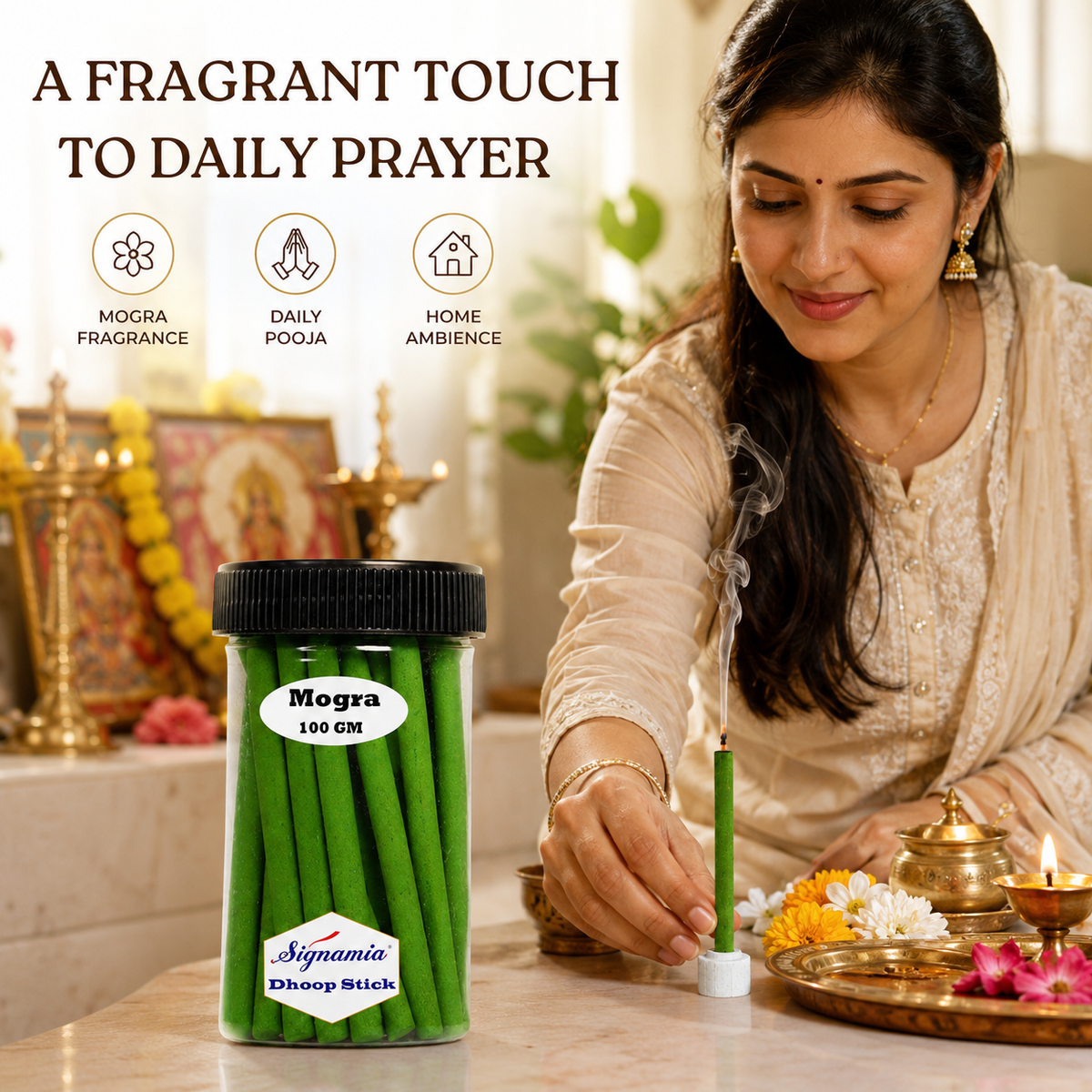 Regular Dhoop Stick 100gm - Mogra -(Packing-Jar)