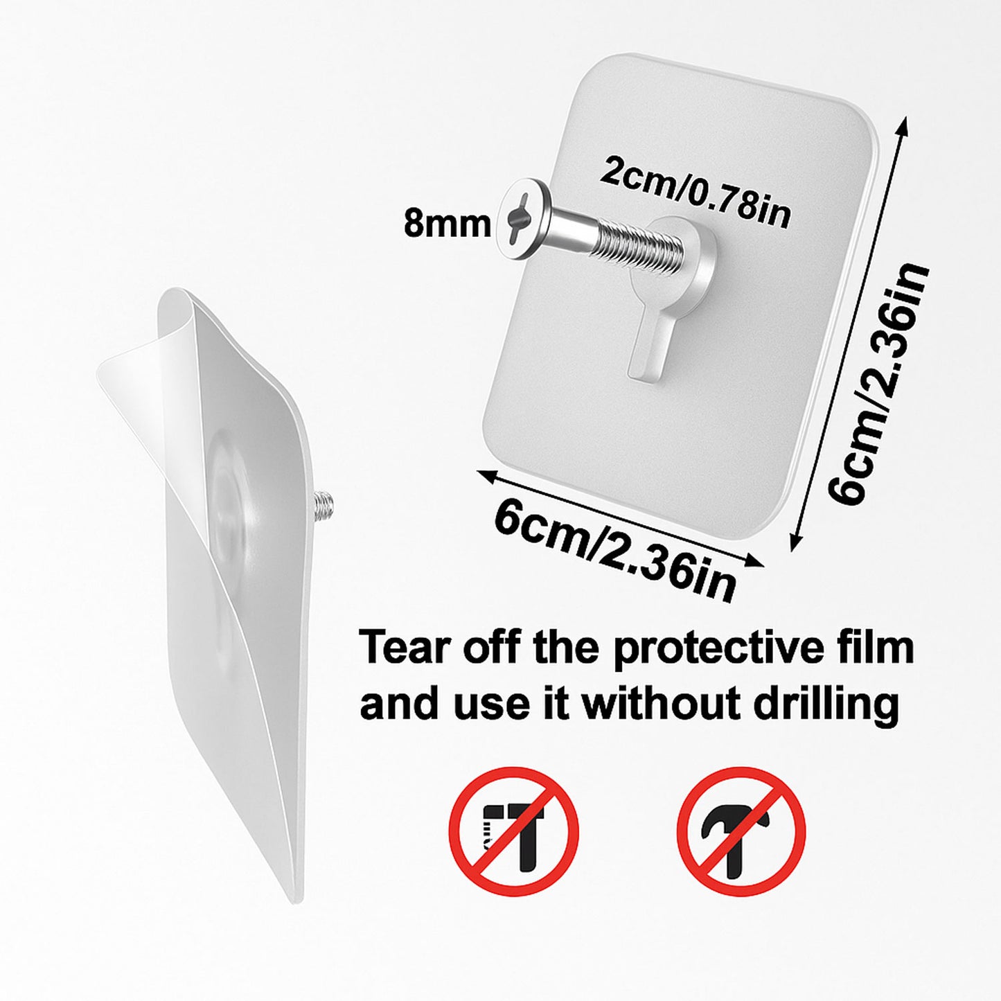 Self Adhesive Screw Wall Hooks 1 pcs -