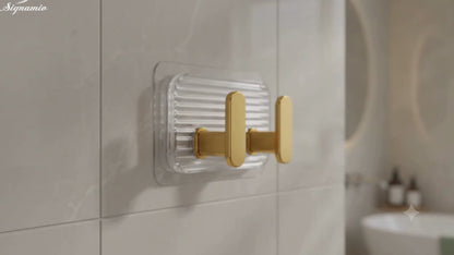 Self Adhesive Wall Hooks Gold 8 pcs -