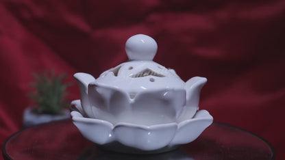 Lotus Dhoop Stand White -(Packing-Loose)
