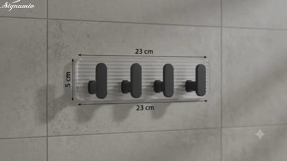 Self Adhesive Wall Hooks Black 8 pcs -