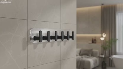 Self Adhesive Wall Hooks Black 6 pcs -